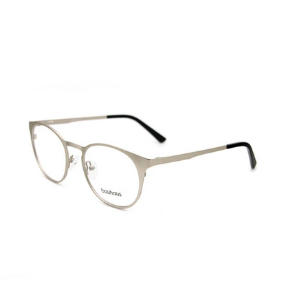 Bauhaus Rounded Unisex Gold/Mocha/Black Metal Magnet Clip-On Frame Glasses