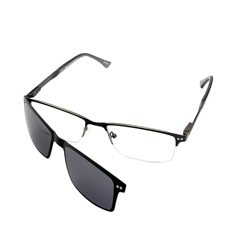 Bauhaus CL101 'Executive' Magnetic Polarized Clip-On Sunglasses