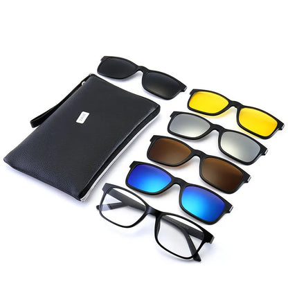 6 in 1 Magnetic Polarized Clip On Sunglasses Unisex Bundles