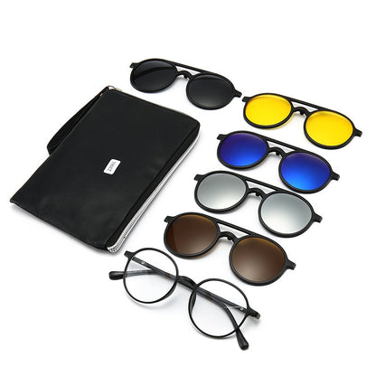 6 in 1 Magnetic Polarized Clip On Sunglasses Unisex Bundles